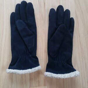 Vintage Fownes Black Suede Women's gloves